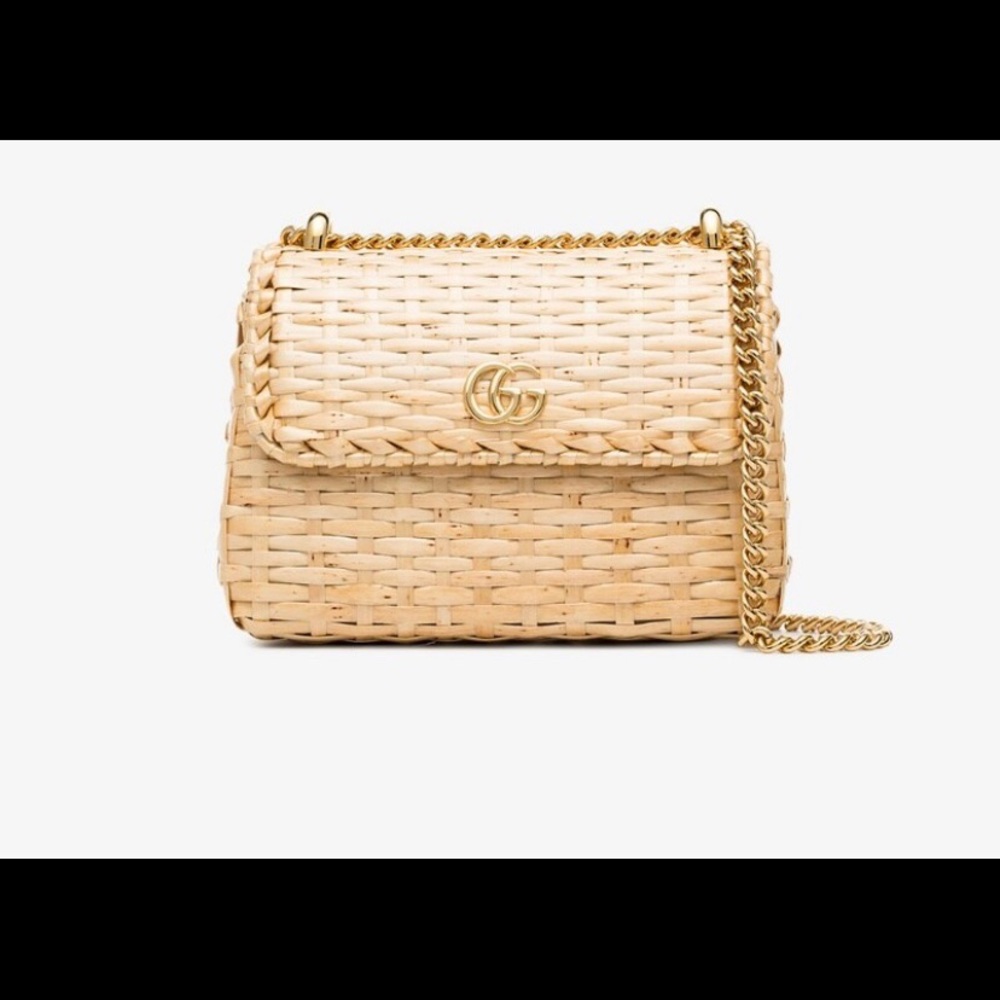 Gucci Wicker Straw Mini Shoulder Bag